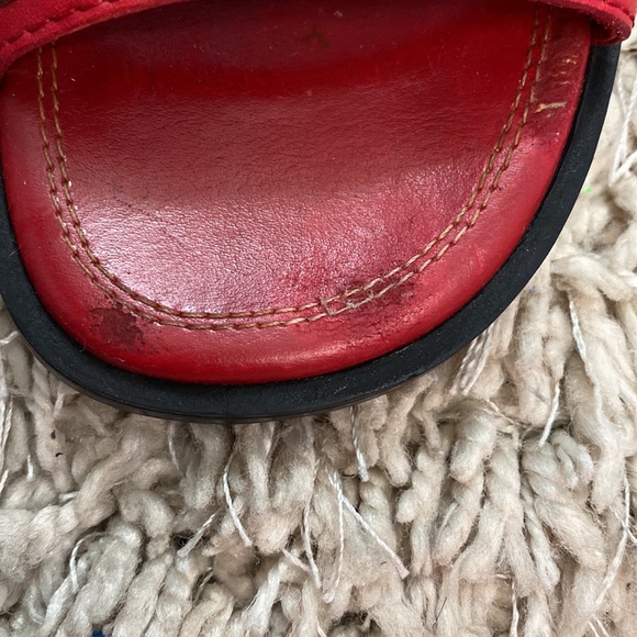 Liz Claiborne Sandals Flex red leather slip on casual beach summer comfort comfy - Picture 8 of 11